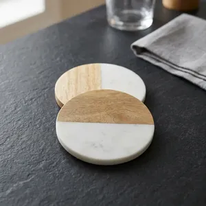 High Demand Handmade Round <b>Marble</b> <b>Coasters</b> Set Premium Natural Stone Drink <b>Coasters</b> Heat Resistant Waterproof Table Mats - Product Image 6