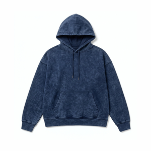 Sudadera con capucha de felpa francesa de algodón, con lavado personalizado, bordada, estilo streetwear, con lavado ácido, logotipo personalizado, oversize, lavado a la piedra y efecto descolorido por el sol - Product Image 1