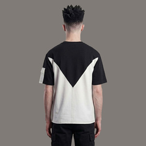 เสื้อผู้ชายแบบ OEM/ODM สั่งทำพิเศษ เป็นมิตรกับสิ่งแวดล้อม ผ้าคอตตอนเนื้อหนักถักลายวอร์สเตด คอหลวม พิมพ์ลายตัวอักษร ไหล่ตก สไตล์ฮิปฮอป ระบายอากาศได้ดี - Product Image 5