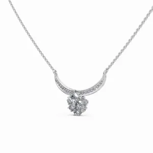 Collier pendentif en diamant cultivé en laboratoire certifié IGI, clarté VVS, 0,964 carat, en or blanc 18 carats, pour femmes, pour fiançailles et mariage - Product Image 4