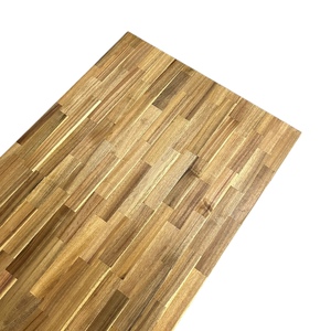 Comptoir moderne en teck doré, planche articulée en acacia, bois fini, huile de cire, cuisine, maison, marbre jaune, hôtels de couleur naturelle - Product Image 5