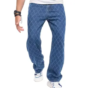 2022 Wholesale Manufacture New fashion high quality street wear color Men Checker Pattern Slant Pocket Jeans