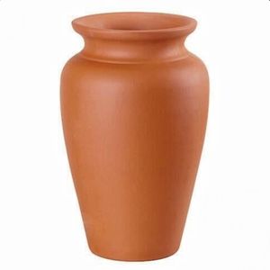 Ensemble de 3 vases en argile de terre cuite fabriqués à la main finition mate rustique dans des tons terreux naturels pour table de maison ou décor minimaliste Boho - Product Image 4
