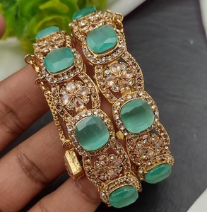 Customized <b>Indian</b> Pakistani Bridal Wedding Engagement Party Jewelry Handmade Bangles Fashion Jewelery Sets - Product Image 2