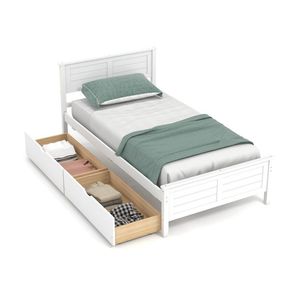 Struttura letto singolo con cassetti contenitore per spazi ridotti, include mobili resistenti ed eleganti - Product Image 1