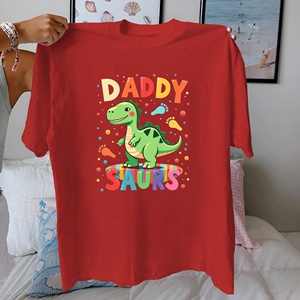 DADDY SAUR S T-shirt imprimé décontracté pour femme Comfort Fit 100% pur coton tricoté - Product Image 2