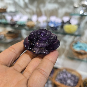 Figurine sculptée à la main pierre précieuse naturelle fleur de cristal de guérison pour la méditation Feng Shui et la décoration intérieure par le fournisseur en vrac de l'Inde - Product Image 4