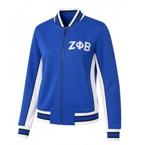 เสื้อแจ็คเก็ตวอร์มอัพ Zeta Blue Air Tech Fleece พรีเมียม แบบซิปเต็มตัว สไตล์วาร์ซิตี้ ปักลายสมาคมนักศึกษากรีก เหมาะสำหรับฤดูหนาว - Product Image 3