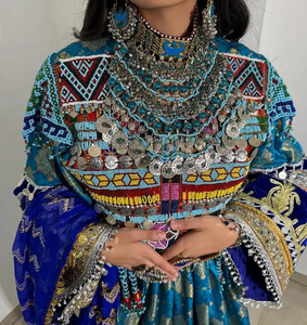 Robe longue afghane Kuchi à manches longues, imprimé floral moderne, meilleure qualité, broderie traditionnelle, dentelle, robe afghane Kuchi - Product Image 5