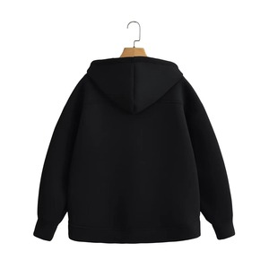 เสื้อฮู้ดซิปผู้ชายทรงโอเวอร์ไซส์ ผ้าฝ้ายเฟรนช์เทอร์รี่ สีพื้น มีกระเป๋าหน้า สวมใส่สบายๆ สำหรับฤดูใบไม้ร่วง ปี 2027 - Product Image 6