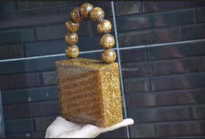 <b>Navy</b> Blue Stylish Resin <b>Clutch</b> | Unique Handcrafted Luxury Evening <b>Bag</b> for Women | Perfect for Women Styling - Product Image 4