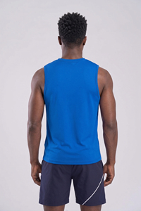 T-shirt sans manches pour homme, idéal pour la gym, le yoga et l'exercice, coupe sportive, en polyester écologique, col rond, haut de sport pour homme - Product Image 2