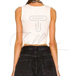 Fashionable Women's Slim Fit <b>Distressed</b> Crop <b>Top</b> Quick Dry Custom Color Breathable Crop <b>Top</b> Shorts Sleeves <b>Distressed</b> Crop <b>Top</b> - Product Image 4