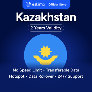 Tarjeta SIM Virtual Eskimo Travel Modelo S-KAZ-10 de 10 GB, Datos de Alta Velocidad 4G/5G, No Requiere SIM Física, Validez de 2 Años, Rollover de Datos Ilimitado - Product Image 1