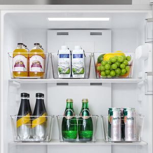12-Pack Multi-Use Clear Plastic Storage Bins with <b>Labels</b> for Home <b>Kitchen</b> Bathroom Organization - Product Image 4