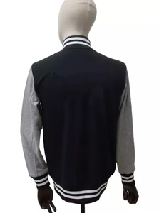 <b>Men</b>’s Genuine Leather Sleeve Varsity Baseball <b>Jacket</b> Custom Embroidery Patches Letterman <b>Jacket</b> Wholesale OEM - Product Image 4