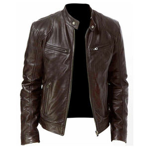 Stylish Design Men <b>Jacket</b> Spring Autumn Motorcycle Style Natural Leather <b>Slim</b> <b>Fit</b> Biker Coat Customized Leather <b>jacket</b> for men - Product Image 3