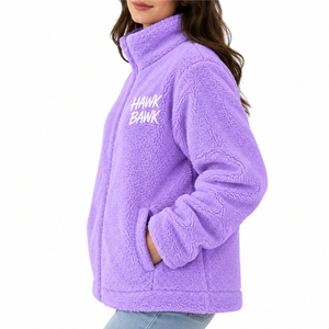 Giacca in Pile Sherpa per Donna, Morbida con Zip Integrale, Casual per Esterni, Design Moderno, Comfort Facile, Ideale per Climi Freddi - Product Image 3