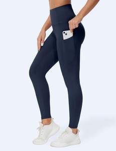 Legging de sport taille haute pour femme, effet gainant, avec poches intérieures, contrôle du ventre, brillant, style disco, pour yoga et sport - Product Image 2