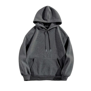 Wholesale Men's Heavyweight Fleece Regular Fit Pocket Casual <b>Hoodies</b> <b>Plain</b> Cotton Street Style Custom Drop Shoulder Pullover - Product Image 2
