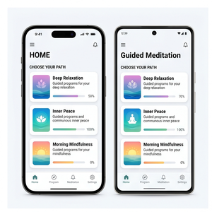 Aplicación de meditación espiritual Royalcraft: meditación guiada, atención plena, sanación y paz interior para IOS/Android y MAC - Product Image 1