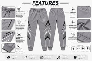 Pantalon de survêtement élégant et formel pour homme, écologique, respirant, séchage rapide, avec cordon de serrage, en coton, collection automne - Product Image 6