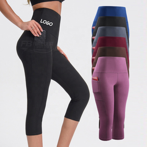 Capri <b>Leggings</b> for <b>Women</b> High Waisted Polyester Capri <b>Leggings</b> <b>Women</b> <b>3</b>/<b>4</b> Capri <b>Leggings</b> Yoga Pants With Phone Pocket - Product Image 1