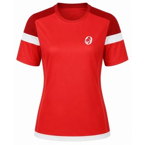 Maillot de rugby rouge pour femme, manches courtes, maillot d'équipe, été, adulte, anti-UV, entraînement, vêtements de performance athlétique - Product Image 1