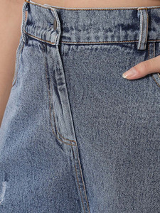 Distressed Denim Two-Piece Co-Ords <b>Set</b> Button Up Jacket & High Waist Wide Leg Pants <b>Sets</b> Casual Streetwear Fashion Jean Outfits - Product Image 6