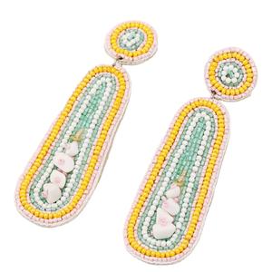 เครื่องประดับปักลายแบบอินเดีย งานฝีมือทำมือ ต่างหูประดับลูกปัดหลายเม็ด สำหรับผู้หญิง เหมาะสำหรับงานเทศกาลและงานปาร์ตี้ ราคาดีที่สุด ต่างหูลูกปัด - Product Image 1