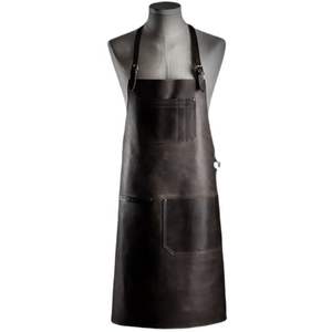 Delantal de Chef Clásico sin Mangas de Cuero Resistente al Calor con 1-4 Bolsillos para Uso Diario - Product Image 4