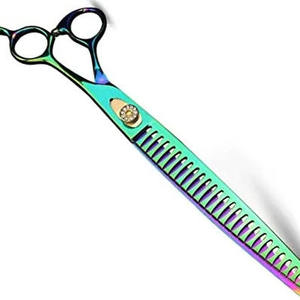 Ciseaux d'éclaircissement en acier inoxydable arc-en-ciel pour droitiers avec manche en céramique, lame affûtée, 32 dents, 7,25 pouces, pour usage en salon - Product Image 2