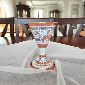 Copa de vino de cobre de diseño tradicional, ideal para bodas y celebraciones, regalo de cristal para ocasiones especiales. - Product Image 2