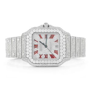 Reloj de Hombre de Cuarzo de Acero Inoxidable con Diamantes Moissanite VVS, Edición Hip Hop, Personalizado, Edición Limitada, Correa de 20 mm - Product Image 1