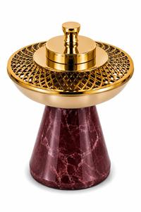 Brûleur d'encens indien décoratif écologique Lavie Creations, base en résine avec dessus en acier inoxydable, parfum d'ambiance luxueux pour la maison, aromathérapie - Product Image 3