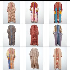 Kimono de Seda India Vintage con Estampado Floral, Túnica Larga para Mujer, Ropa de Dormir, para Damas de Honor, Maternidad, Estilo Bohemio, Bata de Baño, Vestido de Verano Suave - Product Image 1