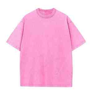 Camiseta de algodón extragrande para hombre, algodón lavado de color liso, corte casual tipo jersey, longitud regular, ajuste extragrande cómodo - Product Image 3