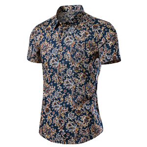 Chemise à manches courtes pour homme, à fleurs, boutonnée, style vintage rétro, imprimé plage, hawaïenne, chemise homme - Product Image 6