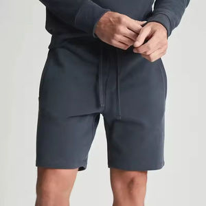 กางเกงขาสั้นคุณภาพสูงสำหรับผู้ชาย ผู้ผลิตตามสั่ง สไตล์ฮิปฮอป ล้างสีแบบซันเฟด สโตนเอซิดวอช เอวกลาง สีพื้น - Product Image 3