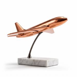 Escultura de Avión de Cobre, Artesanía Decorativa para Mesa, Estatua Metálica de Arte Moderno para Regalo de Inauguración de Casa - Product Image 1