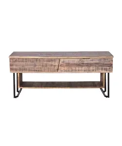 インドのメーカーによるリビングルームの家具用の収納引き出し付き長方形の形のモダンなデザインの木製コンソールテーブル