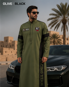 Túnica Larga de Lujo para Hombre Inspirada en las Carreras, Thobe Árabe de Manga Larga, Nida Coreano Premium de Secado Rápido, Ropa Modesta - Product Image 5