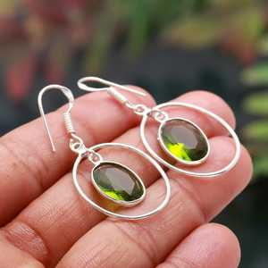 Boucles d'oreilles en péridot, argent sterling 925, pierre précieuse naturelle, bijoux faits à la main pour femmes, vente en gros - Product Image 3