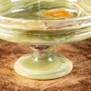 Bol de service sur pied en marbre onyx vert foncé, résistant au feu, moderne, pour cuisine, salle à manger, villa, salon, revêtement mural - Product Image 2