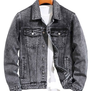 New Arrival High Quality Men's Vintage Style <b>Denim</b> <b>Jackets</b> Stylish Embossed Nylon Fur Decoration Men's <b>Jackets</b> - Product Image 1
