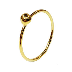 Anillo de Plata de Ley 925 Chapado en Oro con Bola de Oro - Product Image 1