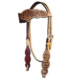 Premium Leather Horse Western Headstall <b>Accessories</b> Set Featuring Tooled Leather Split Reins Breast Plate-for Horse Riding Ranch - Product Image 3