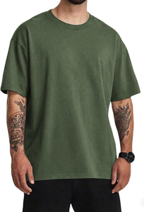 เสื้อยืดโอเวอร์ไซส์ผู้ชาย ดีไซน์สั่งทำพิเศษ ผ้าคอตตอน 100% สไตล์วินเทจสีซีดจาง โลโก้ด้านหน้า ผ้าหนา สตรีทแวร์ เสื้อยืดเปล่า - Product Image 5