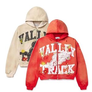 Sweat-shirts décontractés d'été en polyester et coton, effet délavé, poids du tissu 350g, respirants, séchage rapide, avec poches, service OEM - Product Image 4