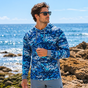 Wholesale Breathable Nylon Spandex fishing hoodie UV protection fishing <b>hooded</b> <b>shirt</b> fishing retailers <b>hooded</b> <b>shirt</b> - Product Image 3